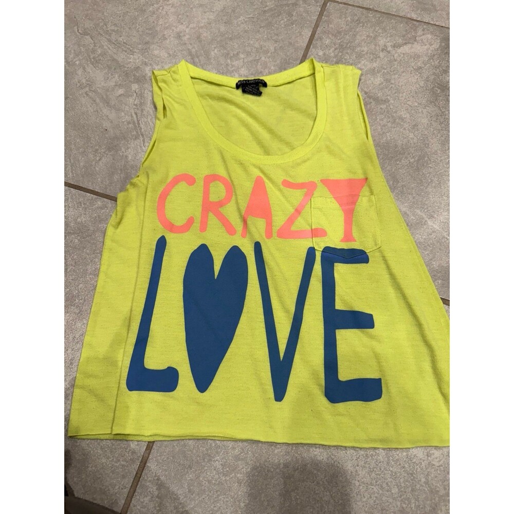 Miss Chievious Bright Yellow Tank Top “Crazy Love” Size XS